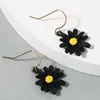 Koreansk stil söt tusensköna blomma dingle örhängen söt legering solros örhängen för kvinnor flickor mode uttalande örhänge