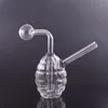 Bongs pequenos Mini Dab Rig Glass Oil Burner Cachimbos de água Perc em linha Cachimbos de água criativos em forma de granada Aash Catcher Bong com tubo queimador de óleo substituível