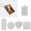 DIY Sublimation Wooden Hard Board Key Rings Double Printable White Blank MDF Key Chain Heat Transfer Jewelry Making sxmy30