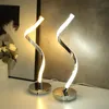 Lampy stołowe Nowoczesne spiralne biurko Lampa nocna Lampa Acryl Metalowa Oczy Ochrona czytania uczenie się sypialni mieszkalnej