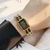 Armbandsur Pablo Raez Seasons Women Luxury Pure Black Square Dial Armband Watches Set Lady Quartz Wristwatch Female Clock High Quality Han