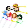 Custom My Hero Academia soft silicone straw toppers accessories cover charms Reusable Splash Proof drinking dust plug decorative 8mm straw party supplies