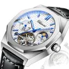 Montres-bracelets CHENXI Tourbillon Mécanique Hommes Montre Étanche Lumineux Automatique Montre-Bracelet De Luxe En Cuir Hommes Montres Reloj HombrWristwat