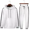 Men's Tracksuits Men Hoodies Sportswear Fitness Tracksuit Black And White Sets Casual Mens Clothing 2PC Sweatshirt Sweat PantsMen's