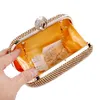 Evening Bags Diamond Rhinestone Clutch Bag Handmade Finger Ring Handbag Purse Wedding Party Silver Black Gold YM1000Evening