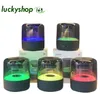 APP / Touch Control 무선 블루투스 스피커 TF 카드 AUX 독창성 스피커 RGB 감정적 에스코트 음악 전구 LED 테이블 램프 가정용 스피커