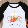 Ensembles de vêtements d'Halloween pour filles, haut à manches à volants imprimé fleur de citrouille + pantalon rayé Waveside 2 pièces/ensemble, vêtements de créateur pour bébé