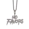 Hommes Hip hop Iced out bling NO FAVORS Lettres pendentif colliers micro pavé zircon mode collier hommes / femmes Hiphop bijoux