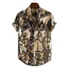 Chemises hawaïennes pour hommes, boutons simples, imprimé sauvage, manches courtes, chemisiers masculins, 220326