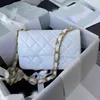 9a Fashion Handbag 2022 22s Sac à volet avec sac en or Bold Sac Femme Bod Body Officiel Importé Généal Cuir de France 2e