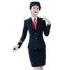 Abito da due pezzi Airline Hostess Security Woman Sleeve Long Work Uniform Pants Red Pants Skirt Sust Commutation Formale Abbigliamento formale professionale