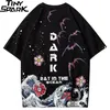 Hip Hop T-shirt Männer Streetwear Harajuku Japanische Große Welle T-shirt Kurzarm Baumwolle Sommer Casual Floral T-Shirt Mode 220323