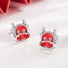 Stud NEHZY S925 sello plata joyería de moda para mujer cristal de alta calidad circón rojo en forma de becerro oro y pendientes Moni22