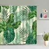 Cortinas de ducha, cortina de baño con vegetación Tropical, tela de jungla de verano, gancho impermeable, pantalla colgante para uso doméstico