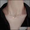 Anhänger Halsketten Anhänger Schmuck 100% Echte 925 Sterling Silber Link Kette Für Frauen Damen Ins Zirkon Für Immer Buchstaben Halskette Ymn213 D