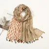 38 Colors Lovely Aztec Floral Patchwork Tassel Viscose Shawl Scarf Lady High Quality Wrap Stole Bufandas Muslim Hijab 220516