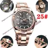 men watch 24 hour multifunction Adjustable automatic Mechanical 42mm Business Stainless Steel Gold 2813 movement Luminous Waterproof Watches