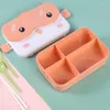 Zestawy naczyń obiadowych Szkoły Bento Bento Lunch Box Prostokątne szczelne plastikowe kreskówkowe anime Przenośny kontener mikrofalowy dziecięcy bokdinnerware