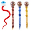 Headshop214 DA001 / DA002 Cachimbo de vidro Bong de água Ferramenta Dabber Cerca de 13cm / 12cm de comprimento Bola de areia colorida EUA Olho colorido 2 estilos Dabbers