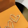 High Quality Women Hoop Earrings Designer Jewelry Fashion Letter Love Stud Earrings Lady Luxury Gold Heart Earring Brands Orecchini 21083006