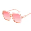 Lunettes de soleil mode Vintage femmes luxe carré lunettes de soleil femme marque Designer dégradé rose bleu lentille