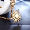 Pendant Necklaces Men Stainless Steel Jewelry Hip-Hop Sun Titanium Vintage Luxury Bead Charms Chain GiftPendant