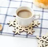 Houten sneeuwvlok mok onderzetters houder chic drinks koffie thee cup mat decor matten 500 stks/lot aa