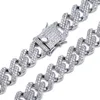 الهيب هوب Wholale 2Rows 1M 925 رابط واسعة قلادة مع مويسانيتي الماس مان مجوهرات سلسلة الكوبي
