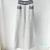 2022- Autumn White Striped Embroidery Women's Two Pieces Sets Brand Same Style Two Piece Dress