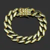 Hip Hop Men's Accessories Tennis Jewelry Set Colored Diamond Leaf Shape Trendy Bracelet Couples Electroplating Bracelets
