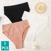 3 Teile/satz Höschen Frauen Hohe Aufstieg Briefs Cut Nahtlose Unterwäsche Weibliche Unterhose Super Weiche Panty Dessous S-L 220426