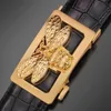 Bälten hög kvalitet 3D Buckleautomatic Buckle Men Luxe Marque Brand Crocodile Mönster Läder mode midja bandband