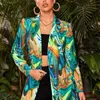 T502 Womens Suits Blazers Tide Tide Brand High-Jugnals Retro Designer Printing Print One Button Sistr