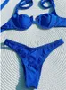 Zrtak High Cut Bikini Bikini Thong Swimsuit Женщины для купания костюмы граничащий пчел пляжный кубок с твердыми купальными купальными купальными купальниками сексуальные бикини наборы повязки 220527