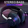 H2 draadloze hoofdtelefoon Bluetooth -hoofdband oortelefoons stereo bass geheugenkaart hifi muziekmodi schitterende lichten gaming headsets voor computertablet