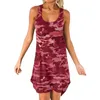 Plus maat S8xl camouflage damesjurk casual on -check mouwloze aline rok strand feest racer terug 220615