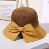 Bowknot Seau Chapeaux Femmes D'été Crème Solaire Panama Chapeau Patchwork Sunbonnet Fedoras Pêche En Plein Air Pêcheur Chapeau Plage Cap 220701