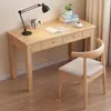 Slaapkamermeubels massieve houten bureau Eenvoudig thuiskantoor Studie Bureau Computer Boeken Rubberhout Materiaal Stoel Tafel