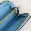 M80402 Högkvalitativt mynt Purses Wallet Luxury Designer Women Long Walls Classic Leather Fashion Clutch Bag Card Holder Purse Have Box