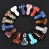 Natural Stone And Crystals Hand Carved Penis Figurine Healing Crystal Quartz Statue Reiki Gemstone Craft Home Decoration