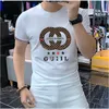 T-shirt da uomo Estate nuovi prodotti europei t-shirt da uomo a maniche corte t-shirt girocollo alla moda confortevole top da uomo ricamato con paillettes all-match