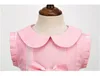 Baby Mädchen Prinzessin Kleider Sommer Kinder Umlegekragen Kleid mit Schleife Kinder Rosa Kurzarm Röcke Kinderrock 3-8 Jahre