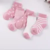 5 paia / lotto da 0 a 6 anni Calzini in cotone morbido per bambini Boy Girl Baby Cute Cartoon Warm Stripe Dots Fashion School Socks Autunno Inverno 220514