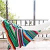 Mexikansk stil regnbågens randiga filt bomullskoberor hängande tapestry för bäddsoffa plan resor med tassel 220616