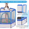 US Stock 55" Toddlers Trampoline with Safety Enclosure Net and Balls Indoor Outdoor Mini Trampoline for Kids MS197020AAC