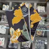 Foulards 100% écharpe en sergé de soie de mûrier pour sac à main-petit foulard à ruban de mode - imprimé floral de cheveux de femmes