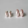 Kvinnor 10 mm rosa sötvatten pärlstång örhänge