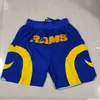 Team Basketball Shorts Just Don Retro Dream Bullets Wear Sport Pant With Pocket Zipper Sweatpants Hip Pop Red Blue