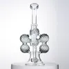 DHL Free 6 Ball Unique Hookahs Heady Glass Bongs Showerhead Perc Recycler Conduites D'eau 14mm Joint Oil Rigs Bong Avec Quartz Banger