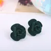 Clip-on & Screw Back Style Fashion Handmade Cloth Rose Flower Shape Clip On Earrings Wihtout Peircing For Women Party Wedding Charm